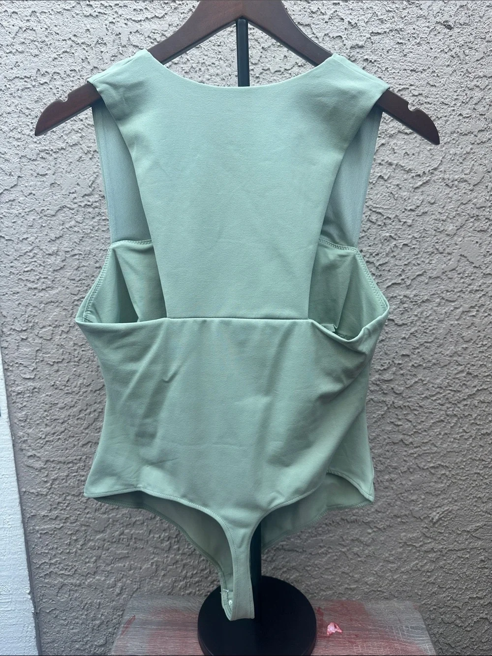 Free People She So Sleek Sage Square-Neck Bodysuit